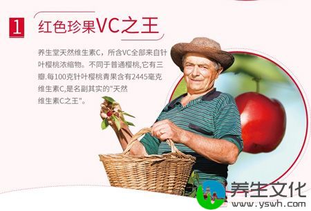 养生堂天然维生素C，所含VC全部来自针叶樱桃浓缩物