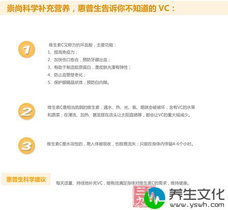 崇尚科学补充营养，惠普生告诉你不知道的VC