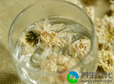 菊花具有清热解毒的功效,当发烧时,用正处于开花期的菊花来泡一壶茶,就可以起到暖和身体,清除体内热毒的作用