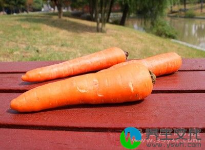 胡萝卜粥：用鲜胡萝卜120g切碎，同粳米100g煮粥食用